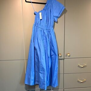J. Crew Blue One-Shoulder Maxi Dress